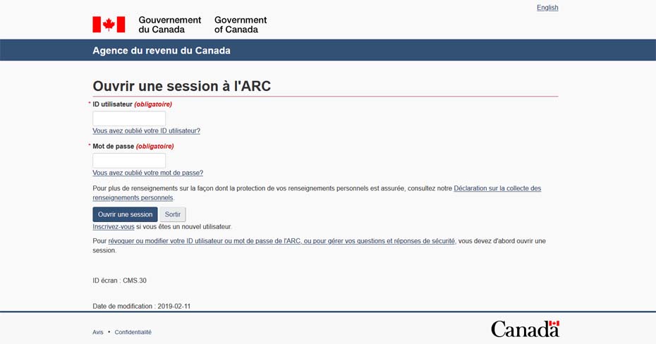 Prestation canadienne d'urgence session ARC